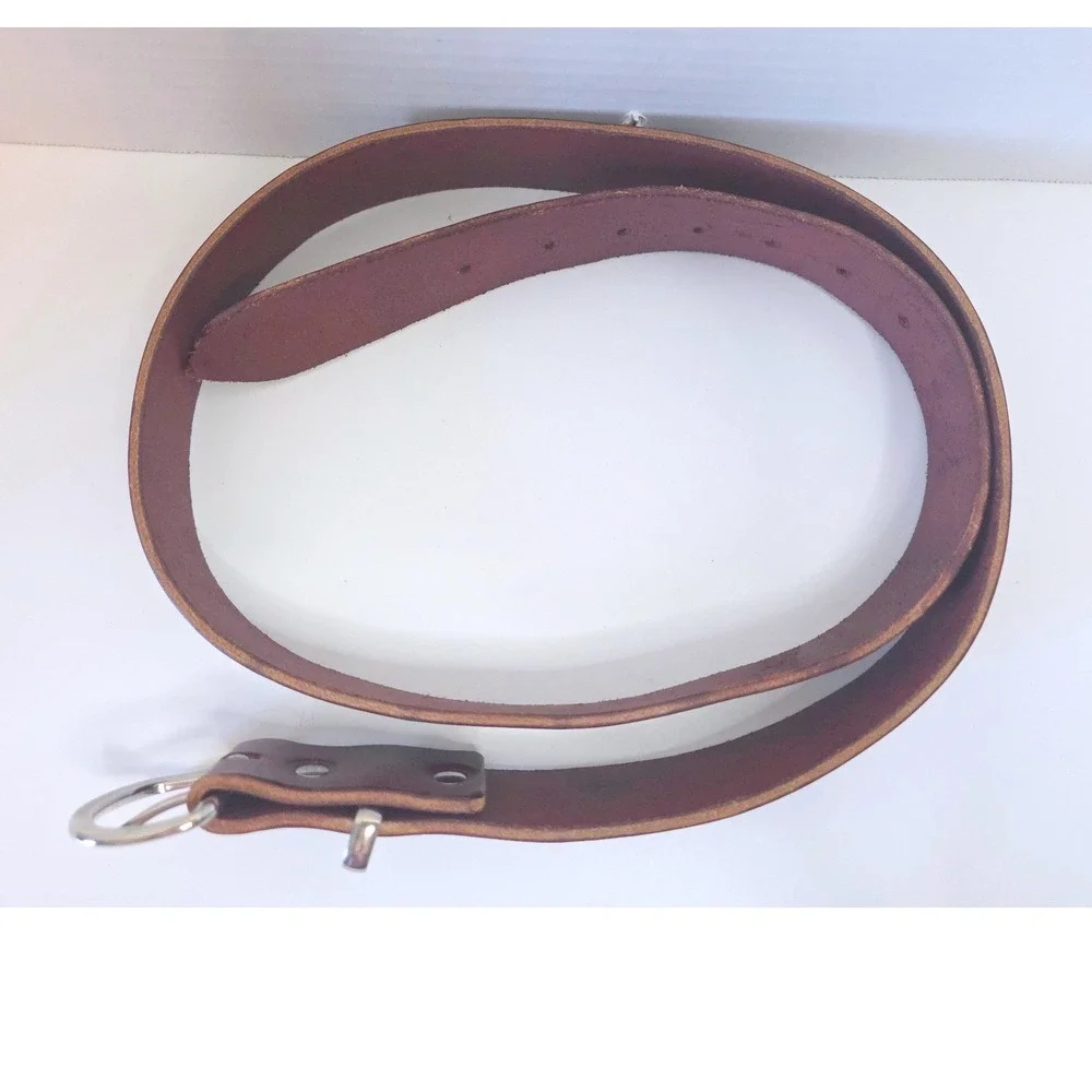 McDaniel Saddles Burgundy Leather Western Belt Silver‎ Engraved Keeper 49 Inch